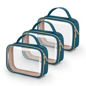 Tsa Approved Toiletry Bag, 3 Pack Clear Makeup Bags With Handles, Quart Size😜